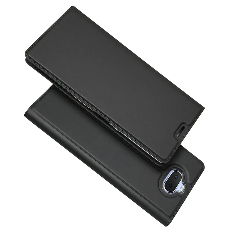 Черный Кожаный флип-чехол PDGB для sony Xperia X Compact XA1 XA2 XA3 Ultra 10 Plus L1 L2 Роскошный чехол-книжка - Цвет: Черный