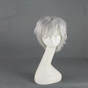 Короткий парик для косплея Джека Мороза из стражей серебристо-серого цвета