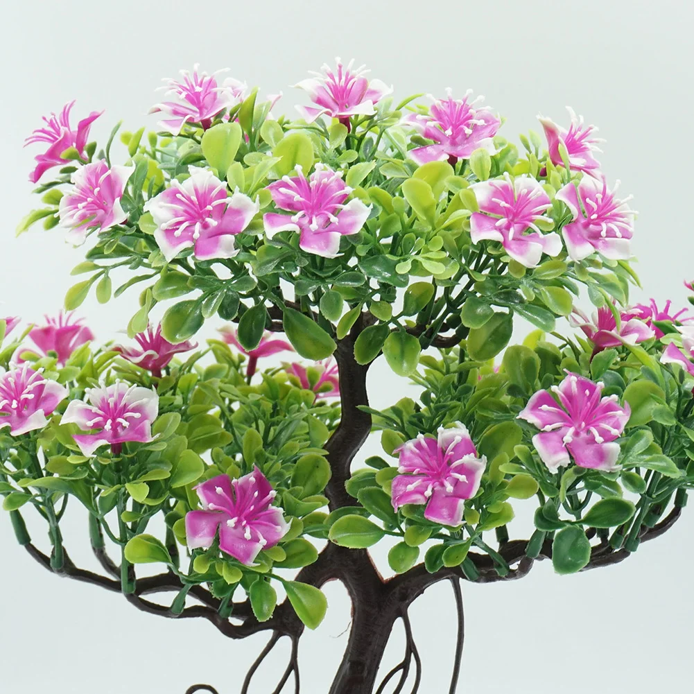 1Pc Artificial Flower Tree Potted Bonsai Home Office Garden Desktop Party Decor