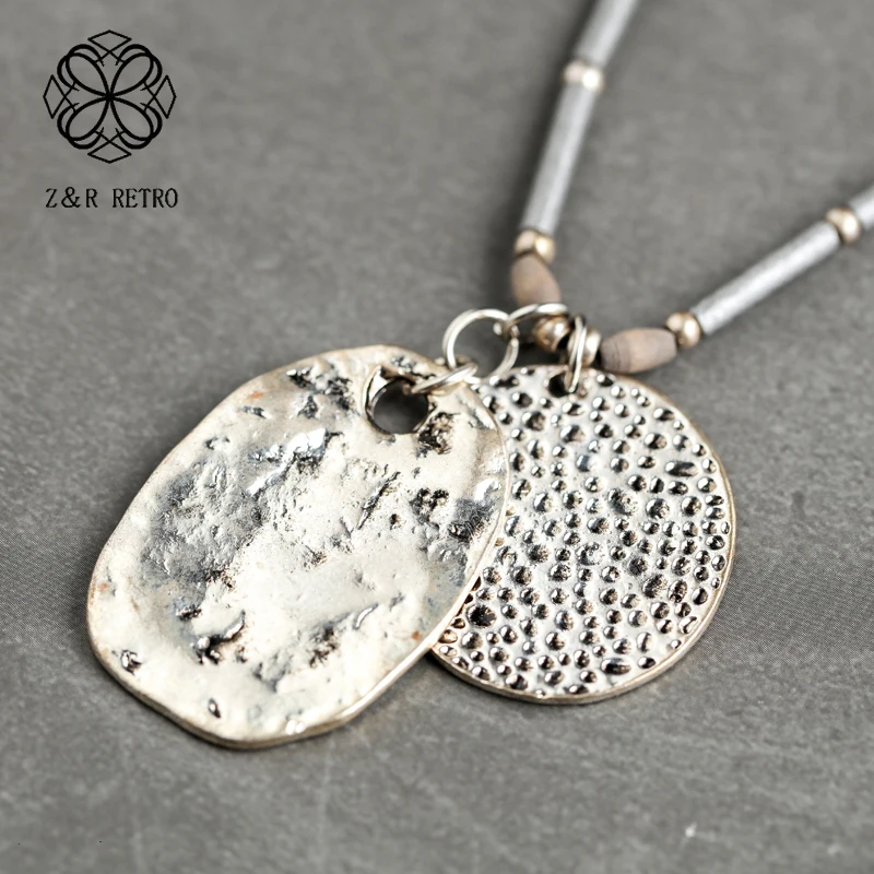 Деревянная бусина веревка модное ожерелье с кулоном винтажные Женские