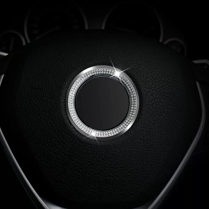 

Car steering wheel alloy diamond inlay decoration circle ring refit stickers for BMW E90 E60 F30 E46 E70 F20 GT5 X1 X3 X5 X6