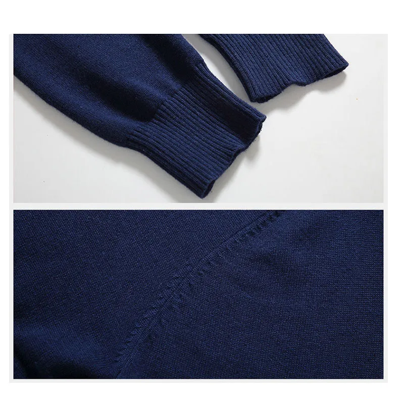 Мужской Хлопковый свитер с V-образным вырезом и длинным рукавом |