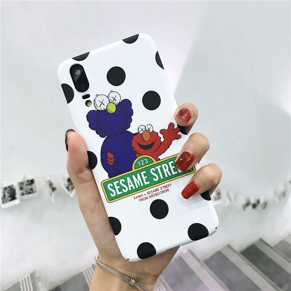 Мода мультфильм Улица Сезам Жесткий ПК для huawei P20 Pro P10 nova 3E 2 S honor 8 9 10 V9 v10 чехол |