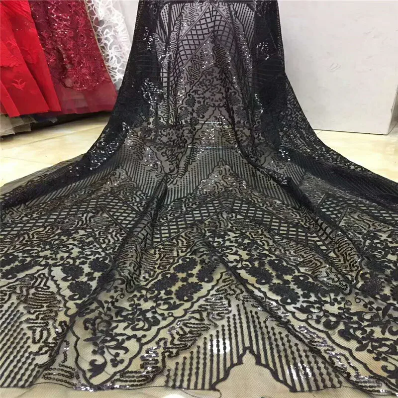 2018 новейшая розовая кружевная ткань с блестками Высококачественная нигерийская