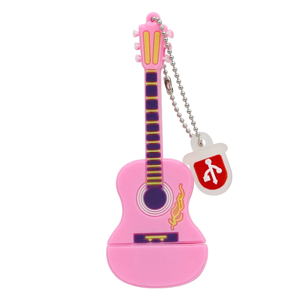 Pink Флеш-накопитель 128 ГБ USB флешка для гитары Музыкальные инструменты Модель гитары Флешка 4 ГБ 8 ГБ 16 ГБ 32 ГБ 64 Гб USB флеш-накопитель 6 цветов - Цвет: Pink
