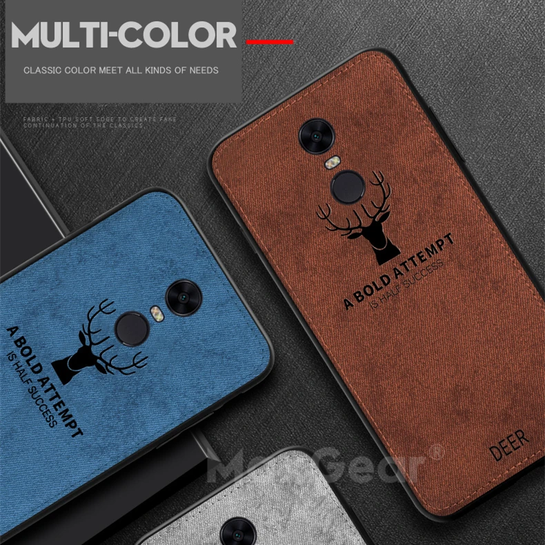 Чехол из ткани MaxGear для Xiaomi Redmi Note 5 6 чехлы с силиконовым краем задняя крышка Plus 4 4X