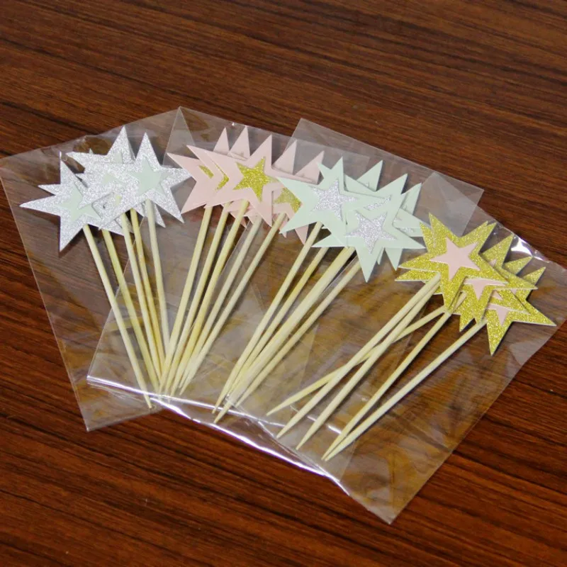 20 шт трехмерная вспышка в форме звезды бумажная Джем Сделай Сам вставка для торта