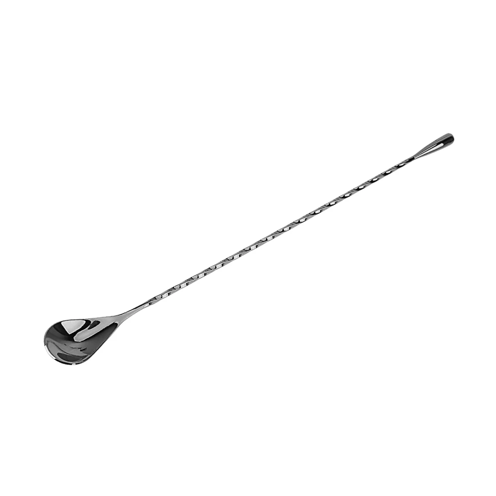 30cm Black Hilife ложки перемешать Нержавеющая сталь ложка для смешивания коктейлей спиральный узор инструменты бармена бар Teadrop ложка 30/40 см панели инструментов - Цвет: 30cm Black