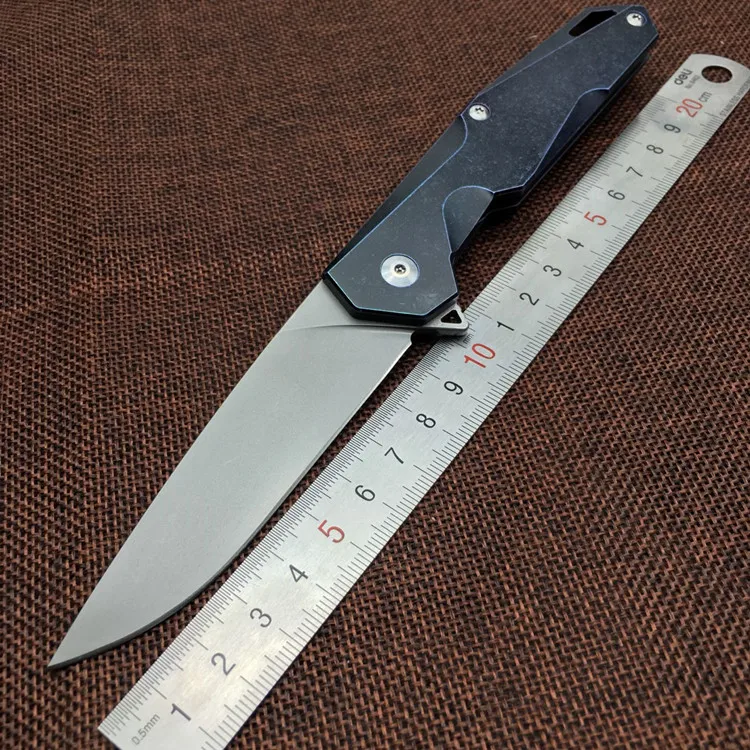 

High quality bearing TC4 Titanium handle D2 blade knife hunting camping outdoor self-defense knife tactical army Survival knife