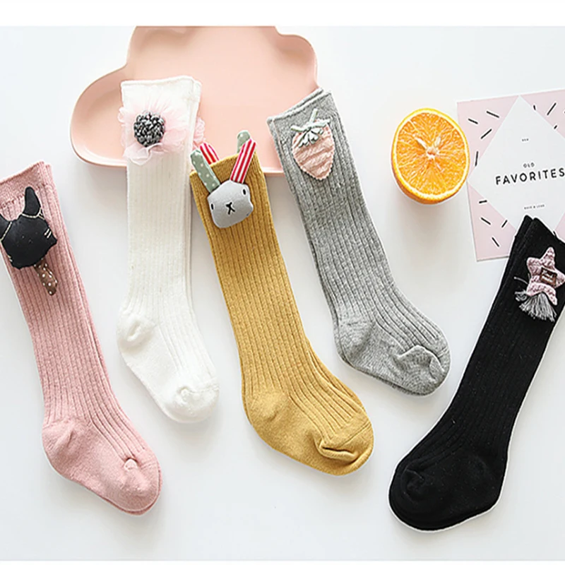 Милые носки для маленьких девочек гольфы новорожденных Хлопковые Детские модные