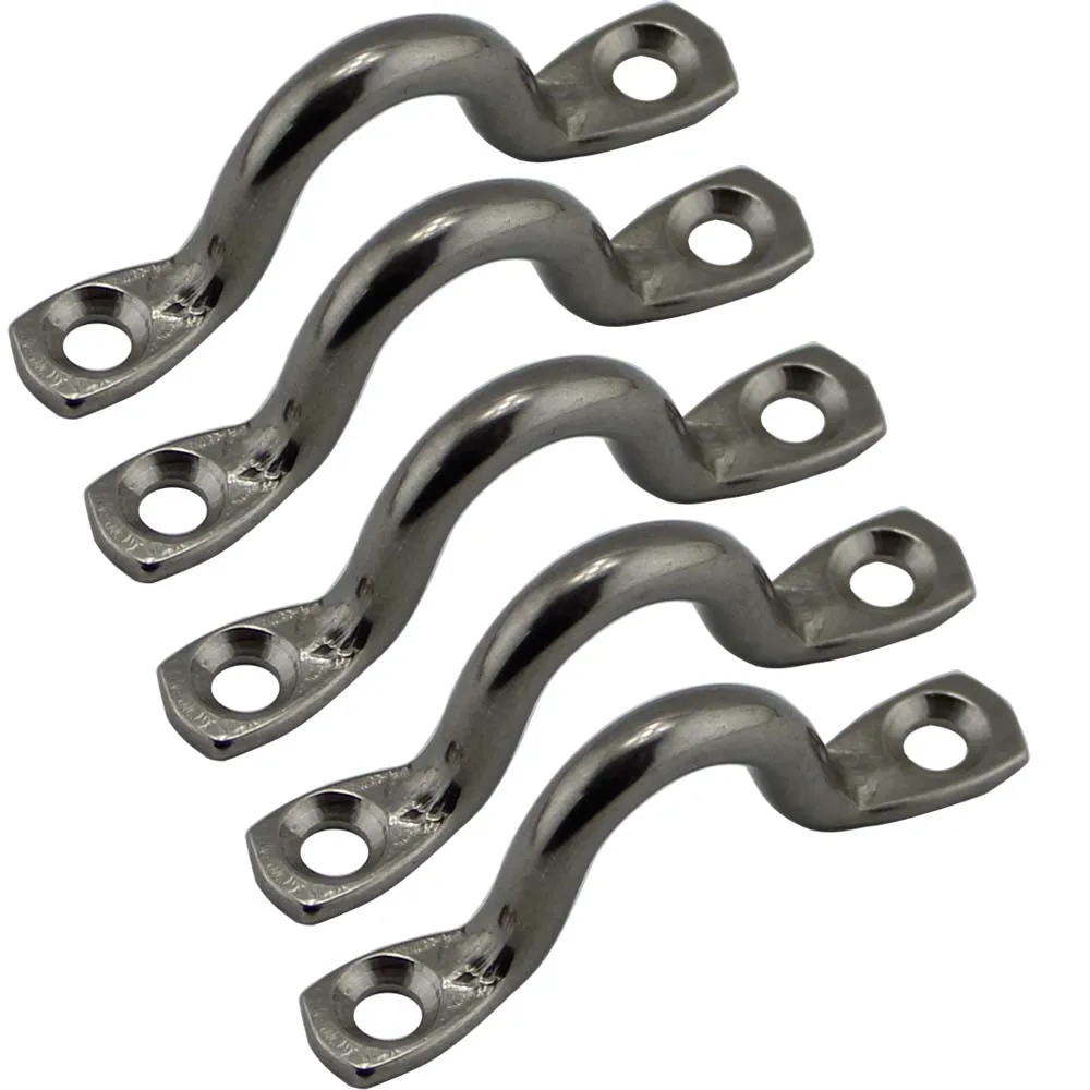 

Stainless Bimini Top Loop Down Strap Pad Eye SUS316 Marine Boat Bimini Top Down Pad Eye Straps 6mm 5pcs