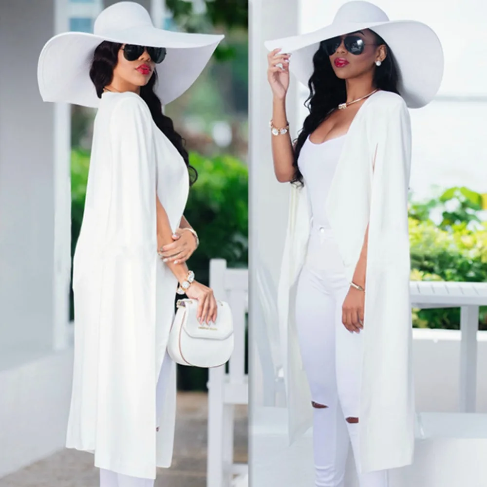 Осенняя индивидуальная однотонная Длинная накидка большой плащ XL Женский