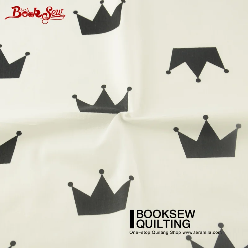 Booksew белые короны с принтом стеганая ткань для кукол 100% хлопчатобумажная саржа