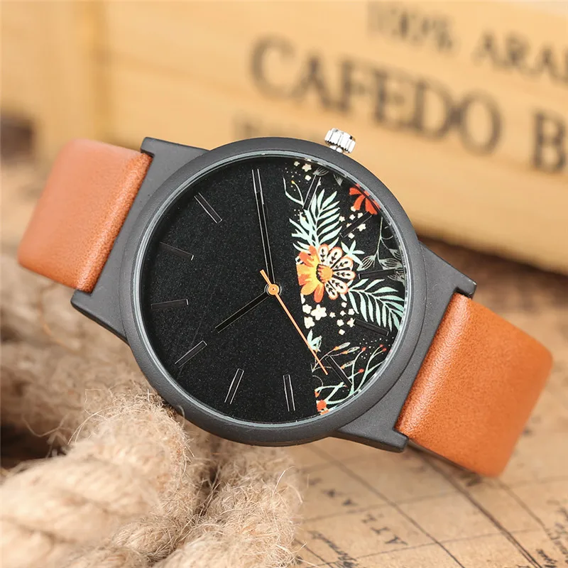 Уникальные часы унисекс тропический дизайн джунглей кварцевые наручные для