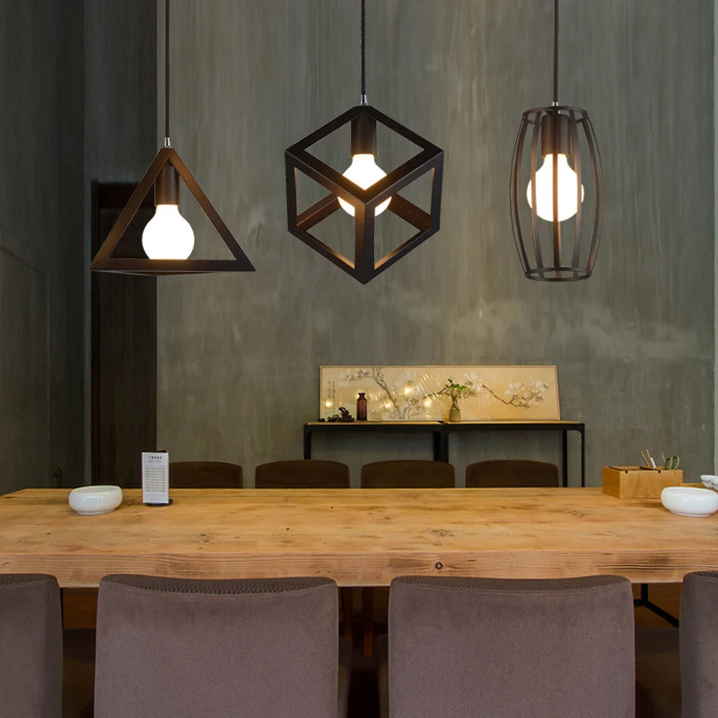 Эдисон Винтаж железный черный подвесной светильник честный промышленный ветер