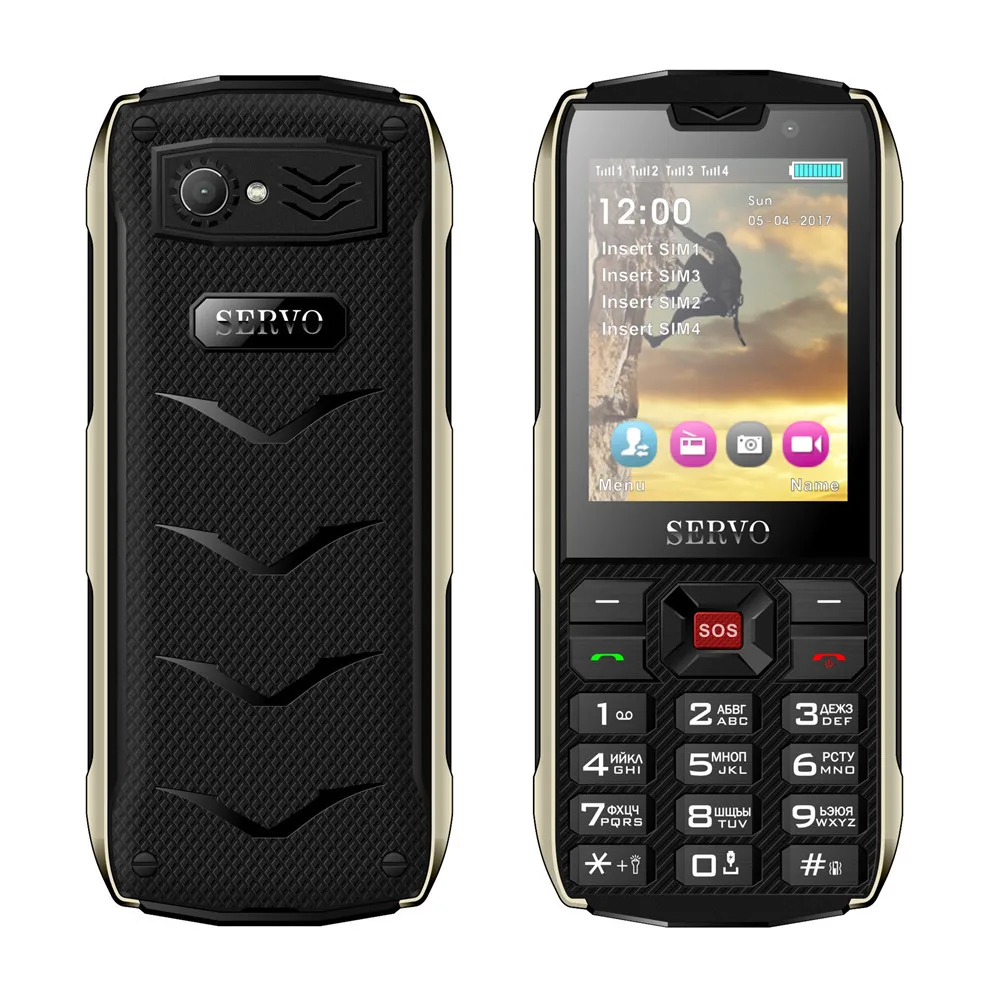 SERVO H8 4 sim карты телефон 2 8 дюймов 3000 мАч OTG внешний аккумулятор мобильный сотовый