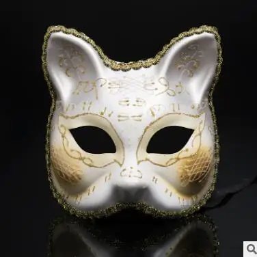big cat Венецианский шар маски верхняя половина лица Маскарадная маска тематическая вечеринка Хэллоуин Кошка Косплей детская маска танец Гримм CKI84 - Цвет: big cat