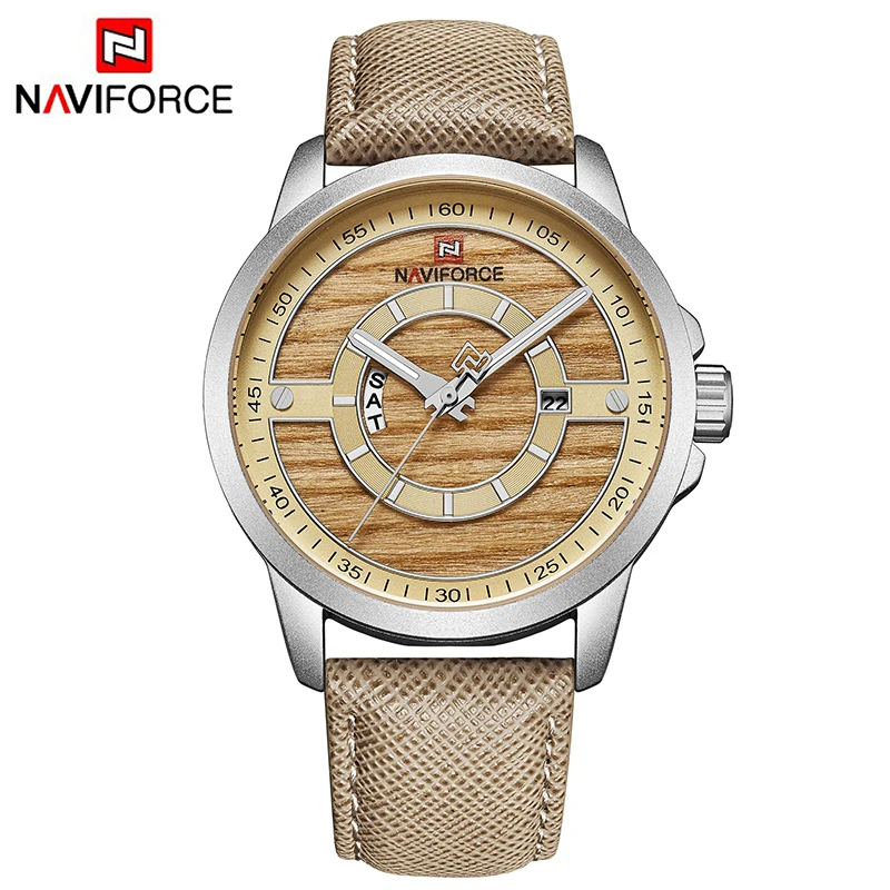 Лучшие брендовые Роскошные мужские часы naviforce модные повседневные кожаные кварцевые часы с датой мужские спортивные водонепроницаемые наручные часы Montre Homme