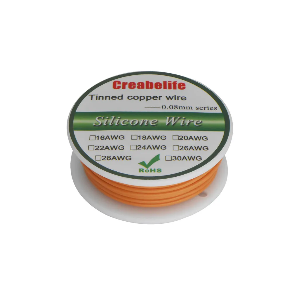 6 м 20 AWG гибкий силиконовый провод RC кабель 20AWG OD 1,8 мм линия 10 цветов на выбор с катушкой луженая медная проволока Электрический провод - Цвет: Orange 6m