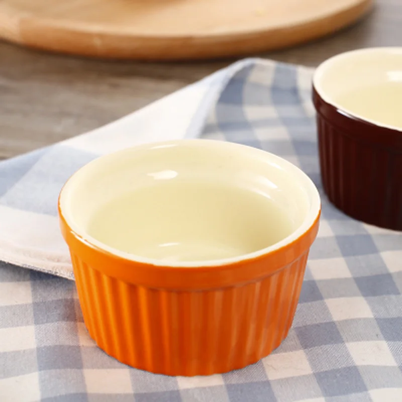 Керамический костяной фарфор круглой формы для выпечки пудинга/пирожных форма