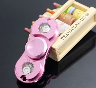 Pink Игрушка-Непоседа металлический EDC светодиодный Спиннер для аутизма и СДВГ время вращения длинные игрушки Горячая подарки для детей/взрослых - Цвет: Pink