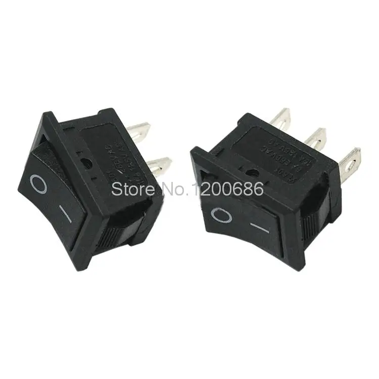 

5Piece 21*15 6A/250V Rocker switch power switch black tripod two files boat open