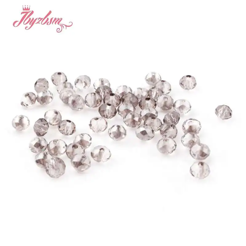 Light Gray Разноцветные 50 шт Австрийские хрустальные стеклянные бусины Rondelle, граненые свободные разделители для самостоятельного изготовления ювелирных изделий, ожерелье, бусины Breaclet 3*4 мм - Цвет: Light Gray