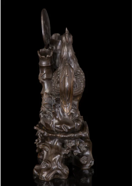 Бронзовая фигурка знака зодиака ремесла украшения счастливые бамбуковые цветы