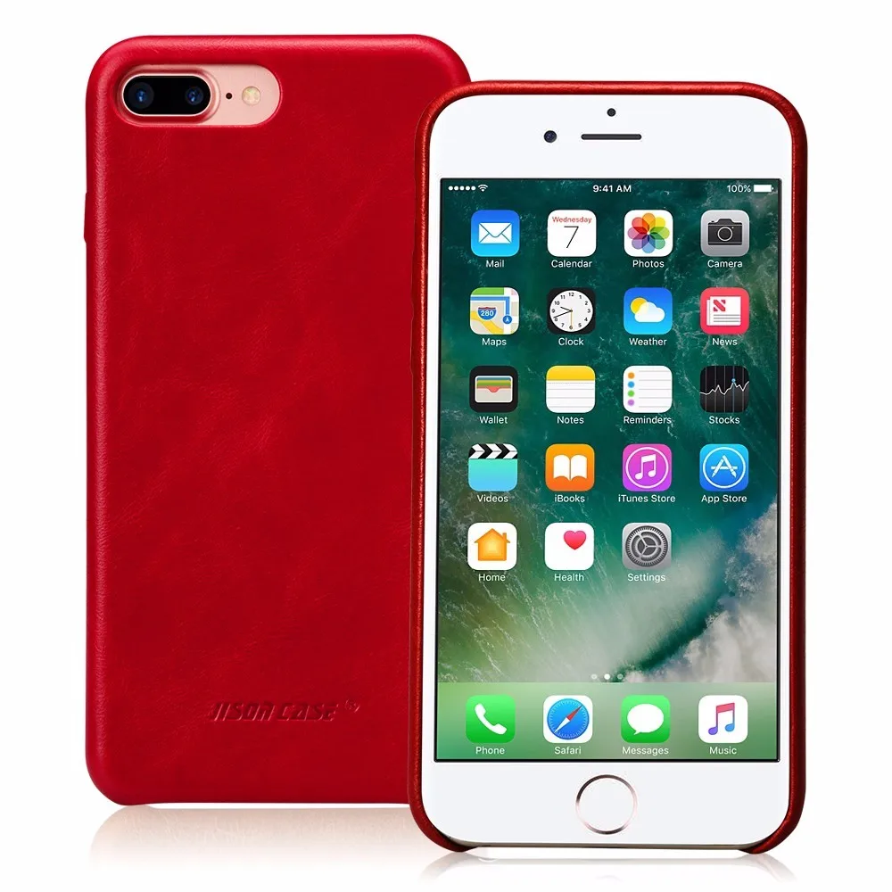 Jisoncase Натуральная кожа телефон чехлы для iPhone 7 случай Роскошные задняя крышка тонкий мобильный телефон чехлы для iPhone 7 плюс 5.5 дюймов Обложка Антидетонационные Настоящая кожа случай Подлинная кожа