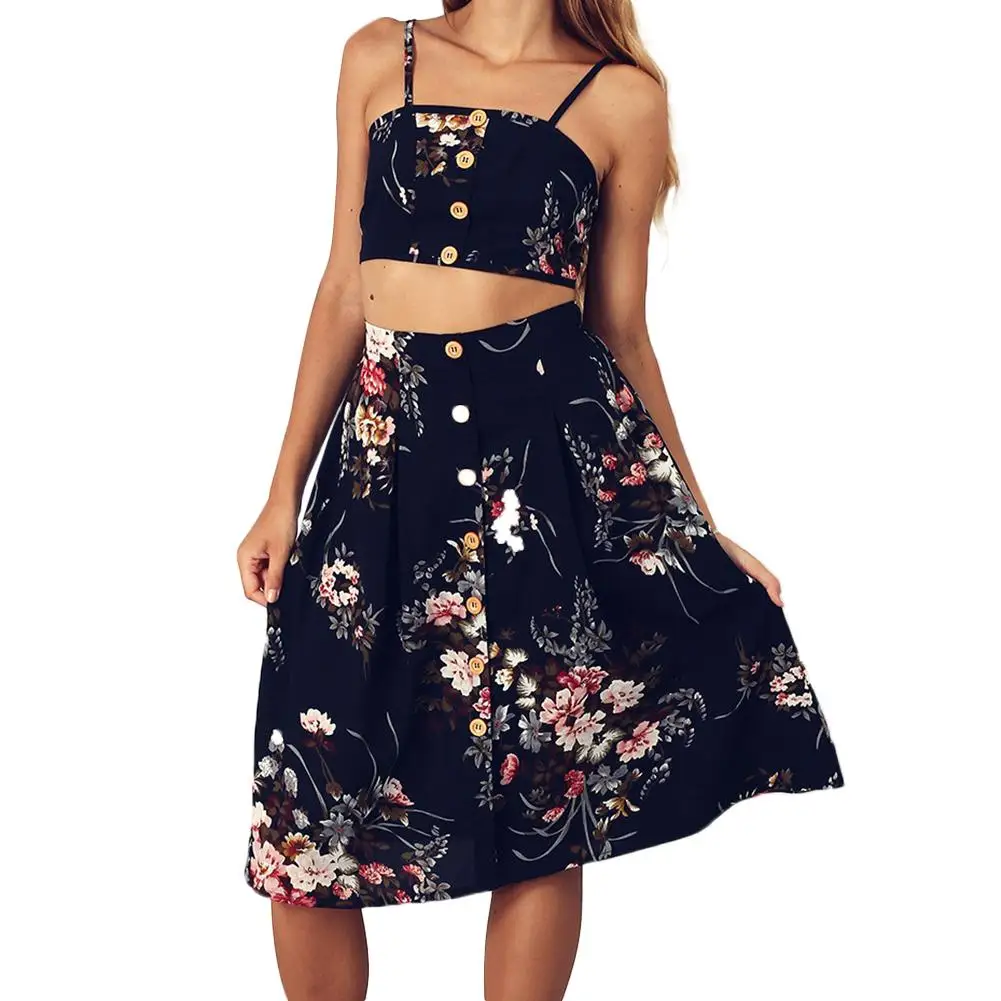 2018 летний модный сексуальный женский костюм на тонких бретельках комплект из