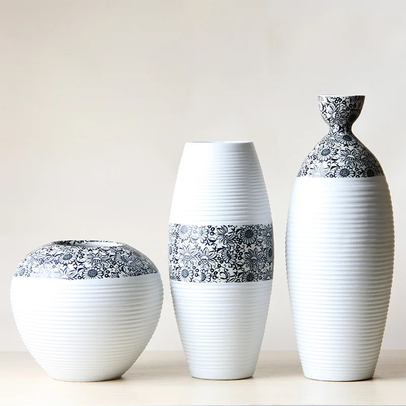 Керамическая фарфоровая Настольная Ваза коллекционный набор (3 шт.) с простым