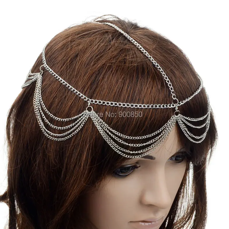 Золотые/Серебрянные хромированные длинные головка с металлическими цепочками