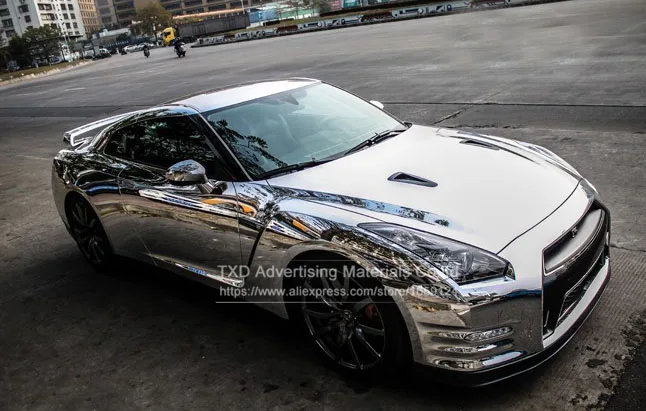 Зеркальная Виниловая наклейка для автомобиля пленка оболочки с серебристыми