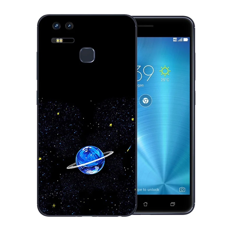 5.5 inch For Asus Zenfone 3 Zoom ZE553KL Phone Case Soft TPU Silicone Coque Space World Pattern Cover matte Full Protector Shell |