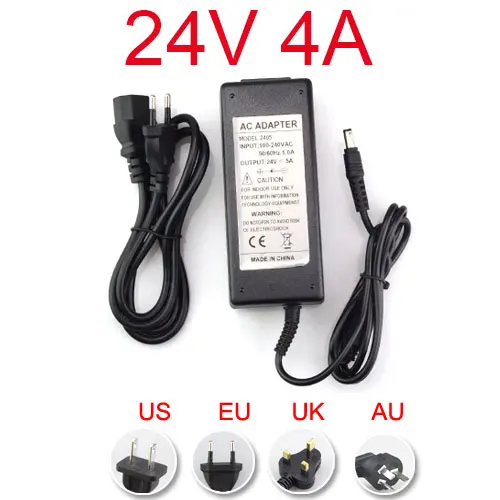 24V4A Светодиодный источник питания 2A 3A 5A 6A 7A 8A 110 В 220 В до 12 В адаптер освещения зарядное устройство Трансформатор для светодиодной ленты бар 5050 2835EU US - Цвет: 24V4A