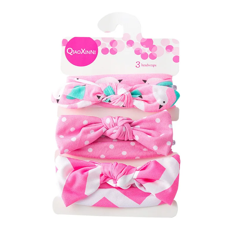 2019 Новинка для новорожденных детей тюрбан малышей 3 шт. оголовье набор милые