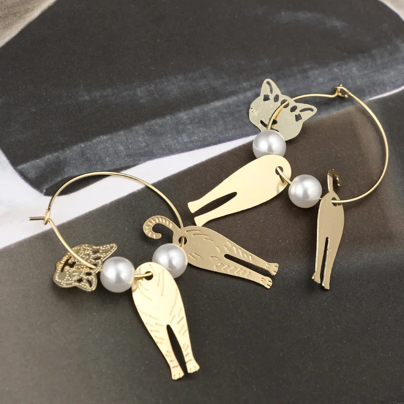 Шикарные резные классические геометрические Золотые женские модные серьги из