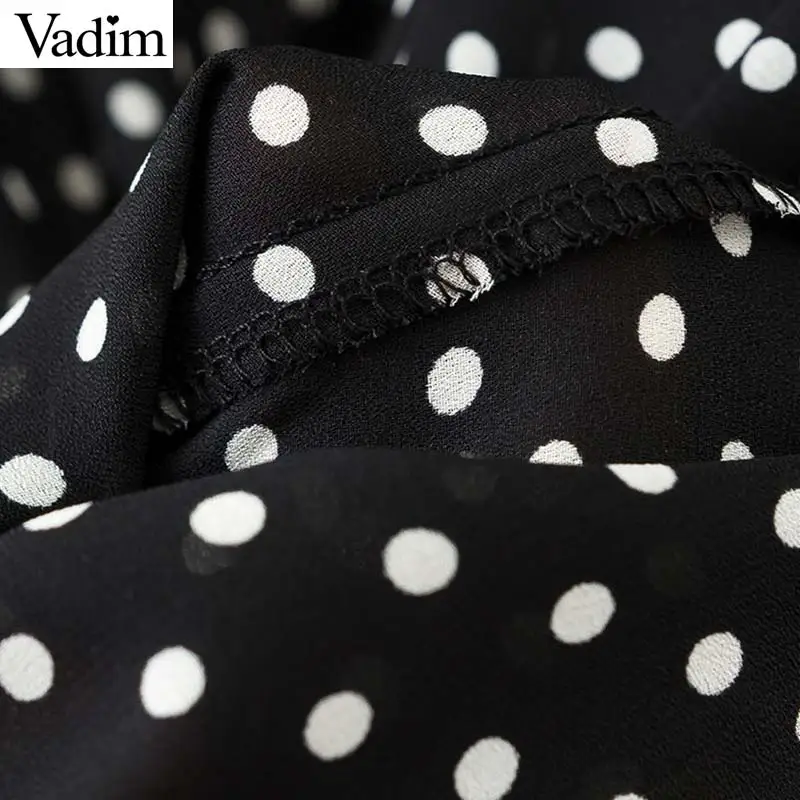 Vadim Женский блейзер в горошек зубчатый воротник длинный рукав галстук-бабочка