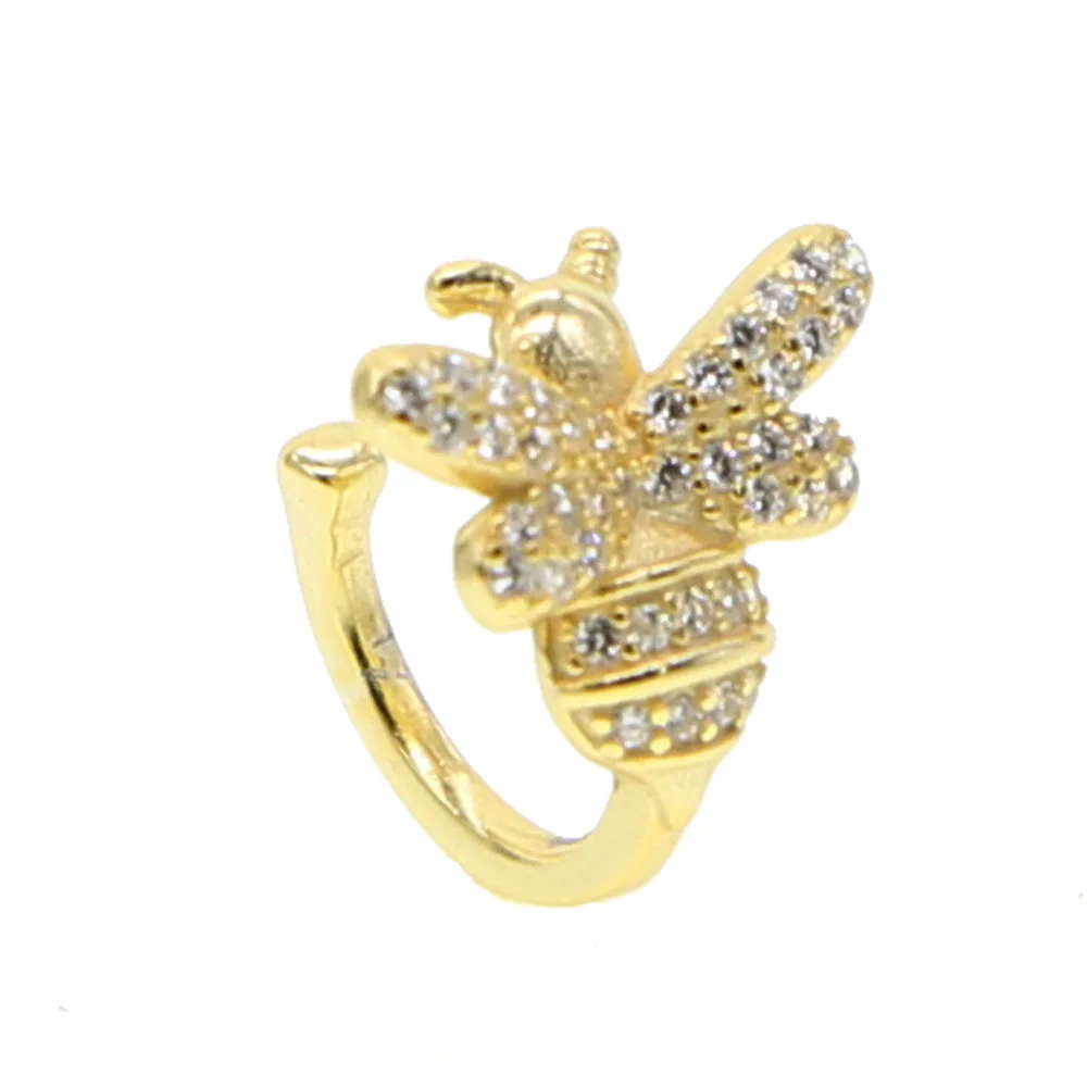 Лидер продаж микро-закрепка прозрачный Фианит Искрящиеся милые животные пчела