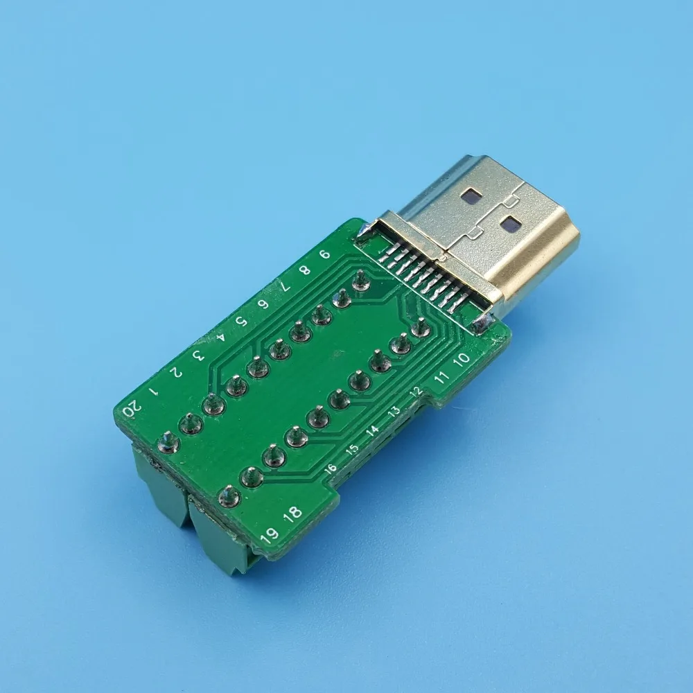 Штекер HDMI 19P клеммы с выключателем самодельный разъем без пайки черной