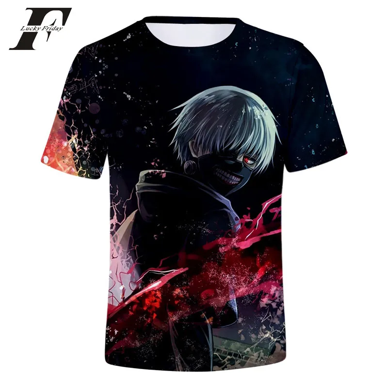 Luckyfridayf 2018 Tokyo Ghoul 3D принт хлопок короткий рукав летние Забавные футболки мужские и