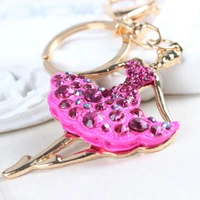 new arrive ballet girl lady lovely pendent charm rhinestone crystal purse bag key chain accessories fashion gift