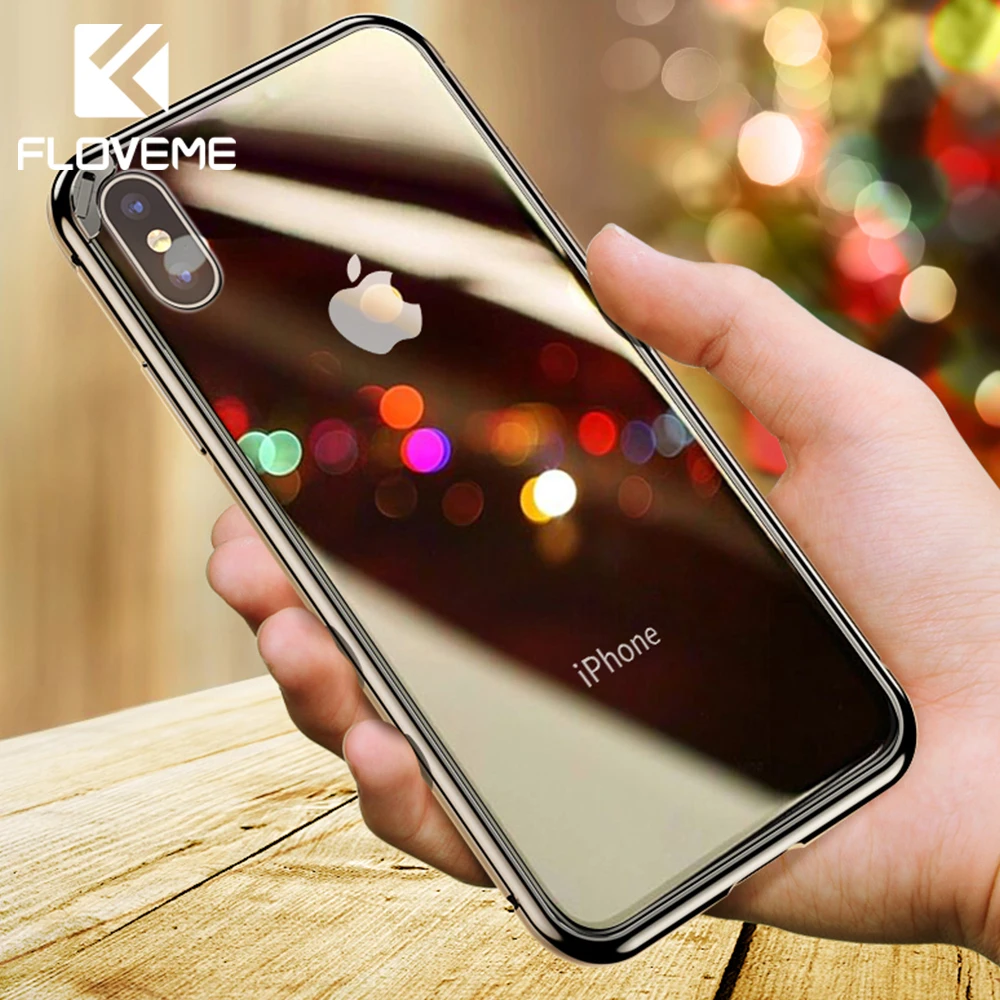 FLOVEME Phone Case For iPhone XS MAX 7 Plus X Clear Soft TPU Silicone 8 Mobile Cover Cases Coque |
