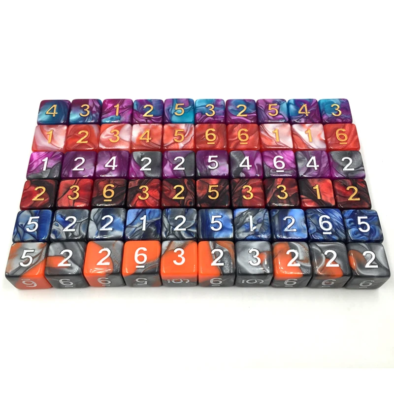 Rollooo Dice 10 шт./компл. D6 Mix color Digital Rpg dice|Кубики| |