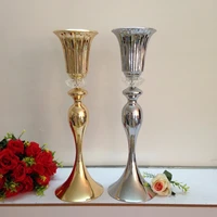 55cm 21 6inch 10pcslot gold wedding party road lead decoration table centerpiece wedding flower vase wedding centerpiece