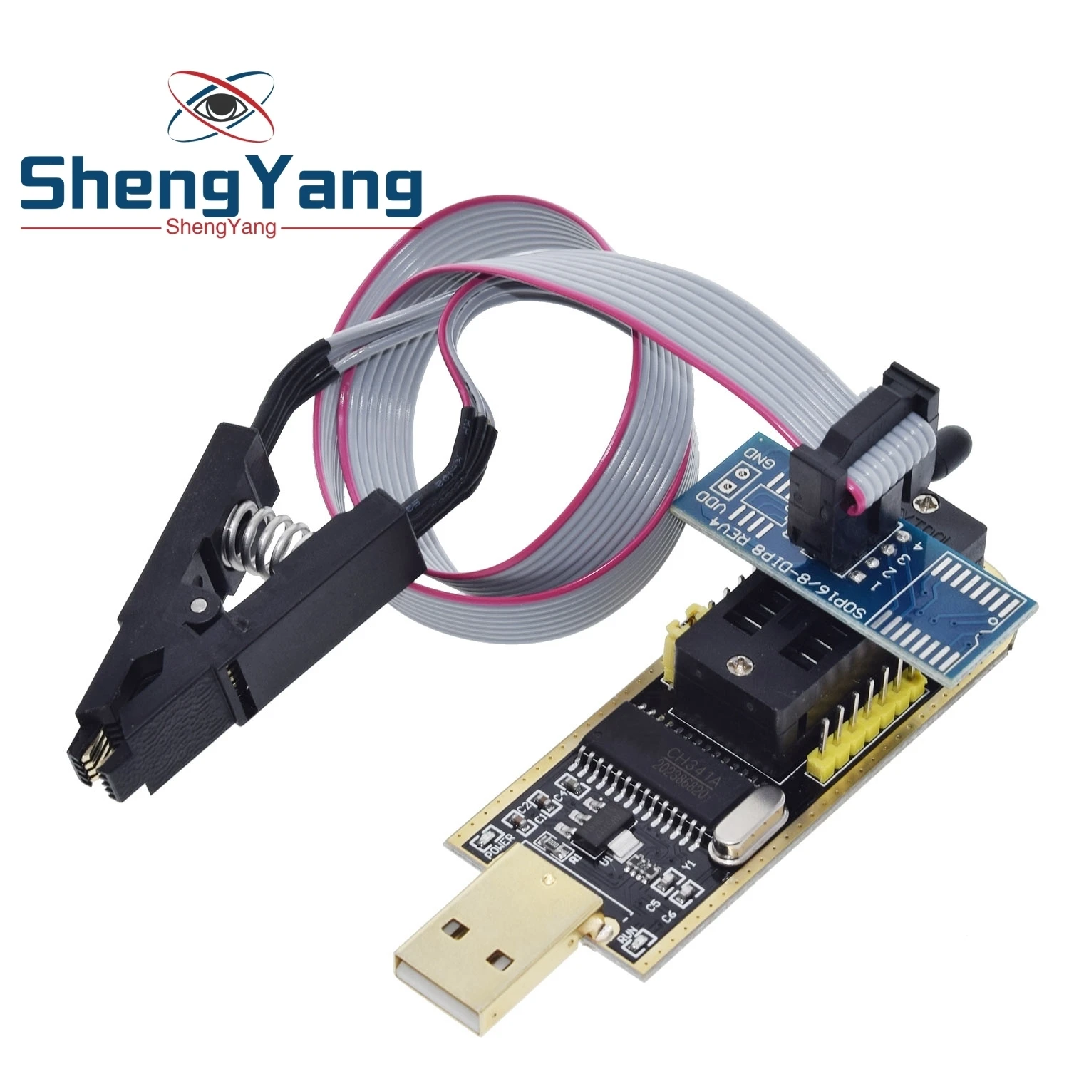 1 шт. ShengYang умная электроника CH340 CH340G CH341 CH341A 24 25 серия EEPROM Flash биос USB программатор с программным обеспечением и Драйвером