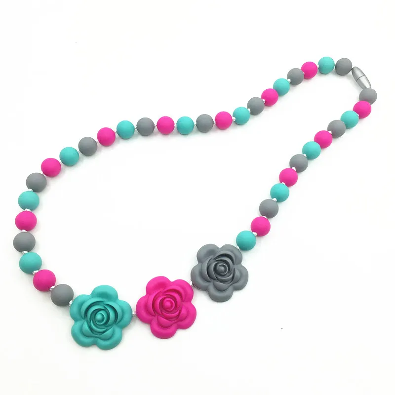 Силиконовые Прорезыватели для зубов бусы кормления BPA бесплатно одобренные FDA