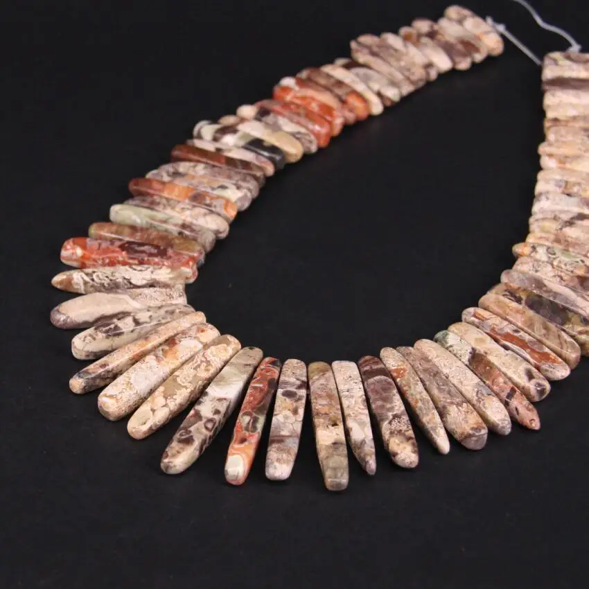 Ожерелье с подвеской 15 5 &quot/волнистый бисер из Натурального Коричневого камня|stick