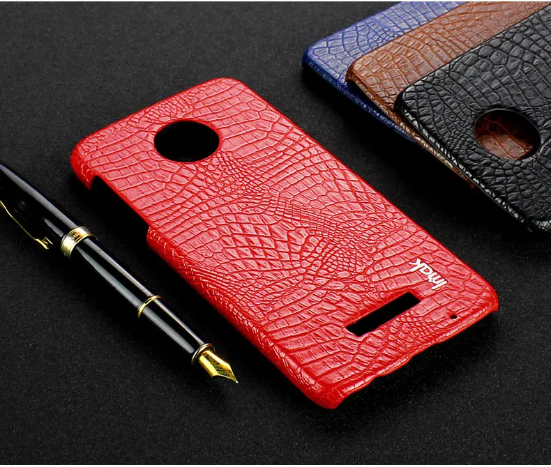 Red Для Motorola Moto Z Play Z Force Case производства IMAK люксовый крокодиловый Чехол из искусственной кожи для Moto Z Play Z Force Модный деловой чехол - Цвет: Red
