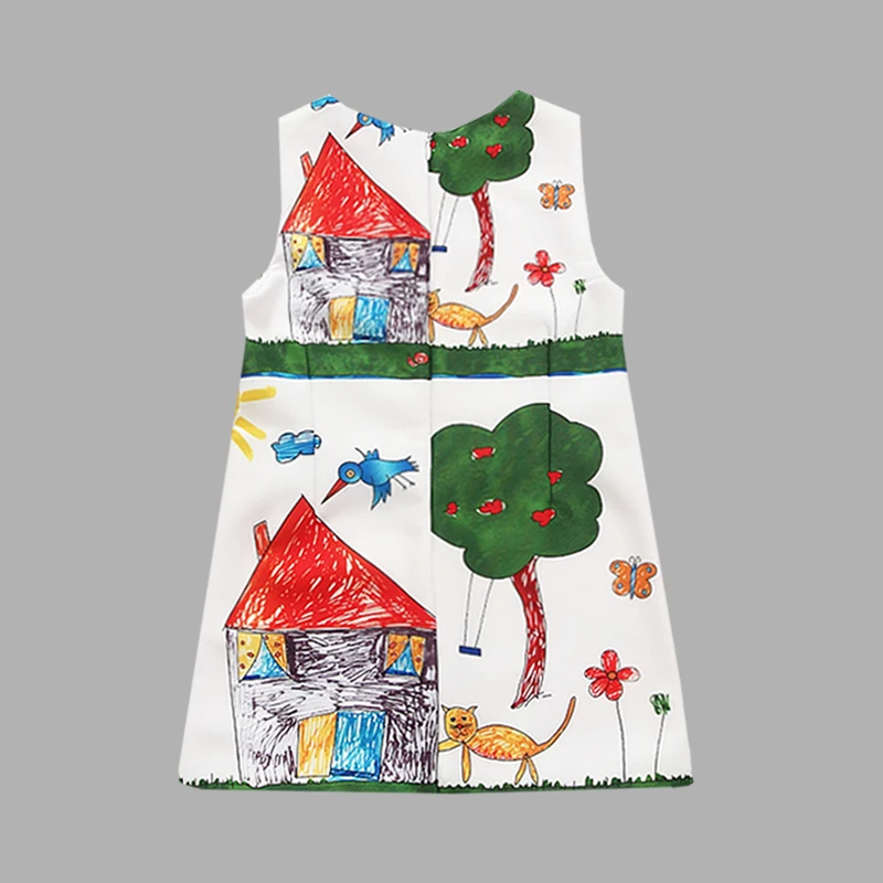 Toddler Girls Summer Dress Casual Cotton Kids Dresses For Print Designer Children Clothing A-Line Girl Teenager | Детская одежда и